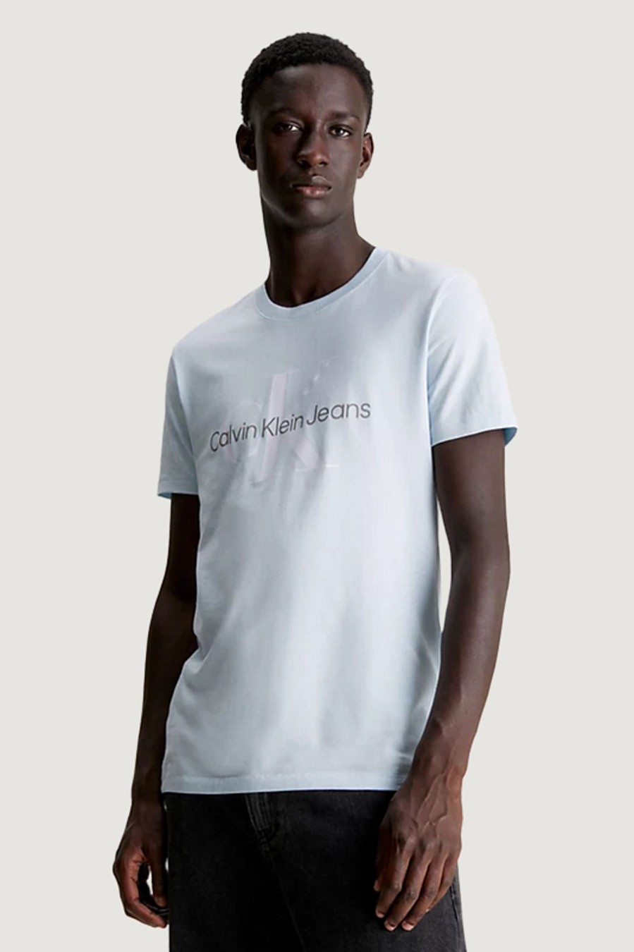 Uomo Calvin Klein | T-Shirt Calvin Klein Seasonal Monologo Celeste