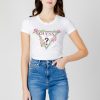 Donna Guess | T-Shirt Guess Ss Rn Floral Triangle Bianco