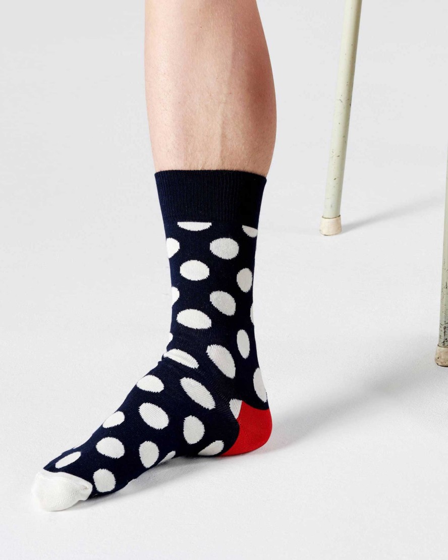 Uomo Happy Socks | Calzini Lunghi Happy Socks Big Dot Blu