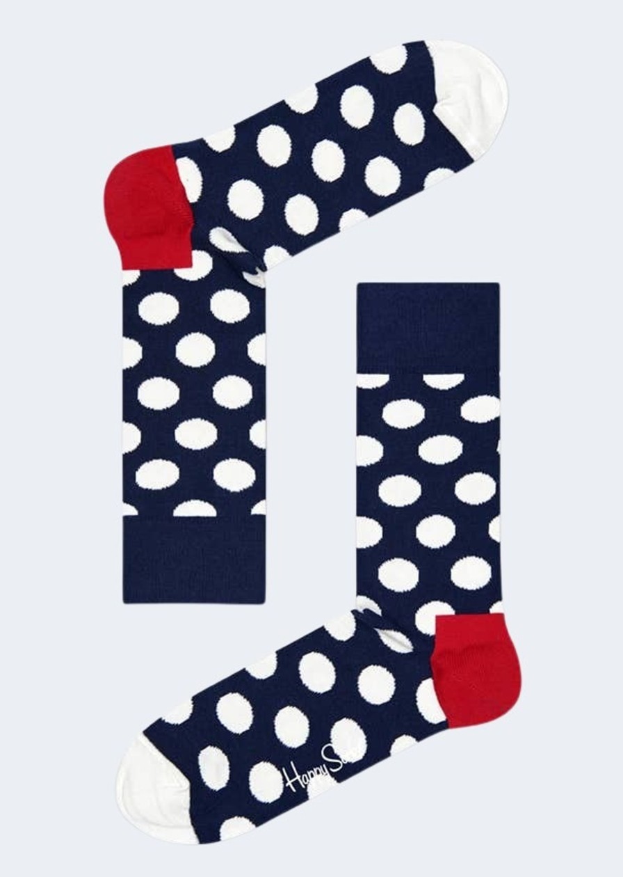 Uomo Happy Socks | Calzini Lunghi Happy Socks Big Dot Blu