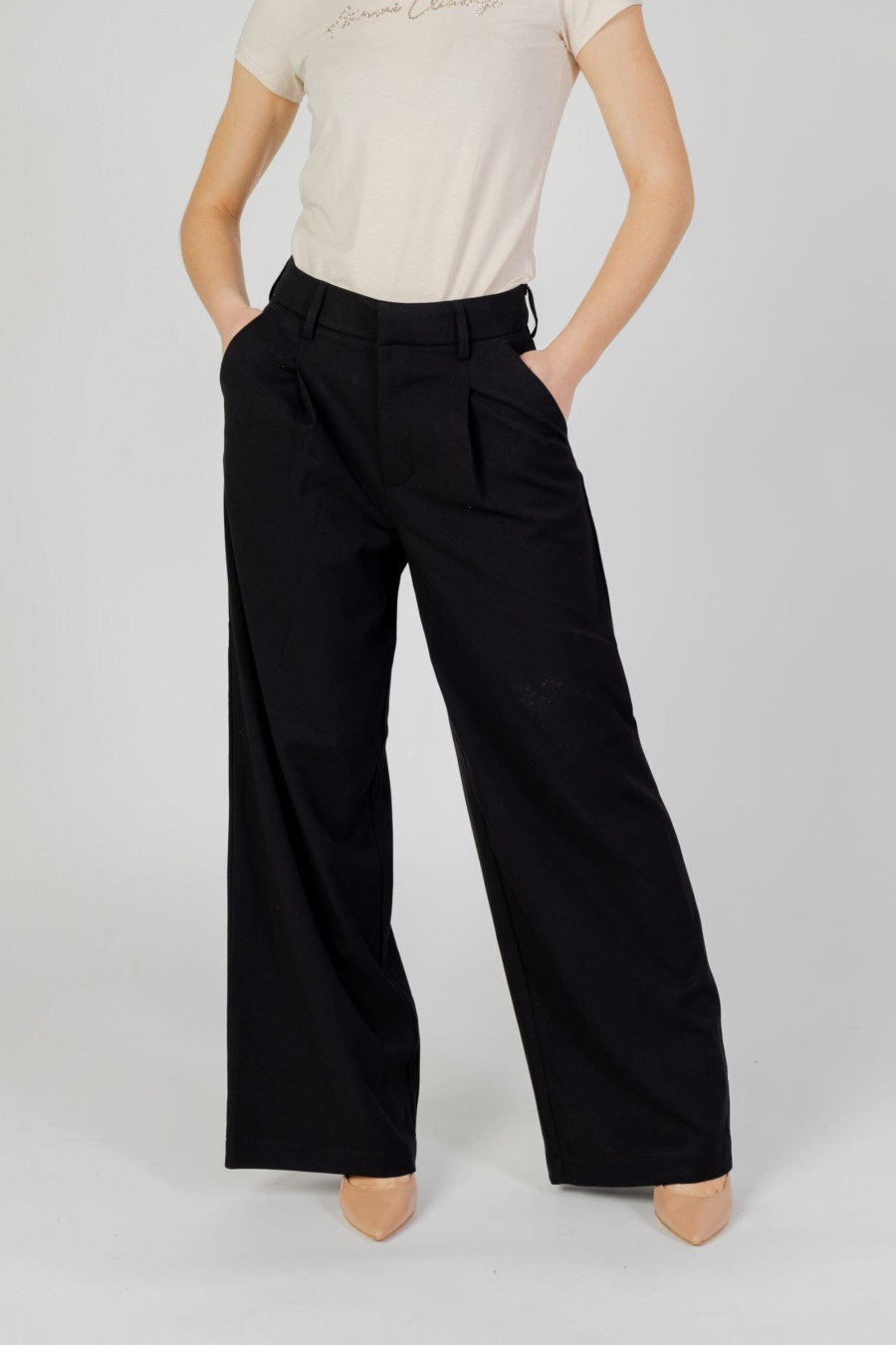 Donna Only | Pantaloni A Palazzo Only Onlleora Hw Wide Nero