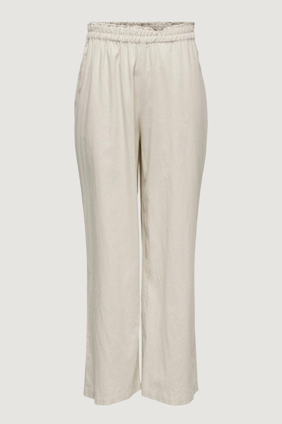 Donna Only | Pantaloni A Palazzo Only Onltokyo Hw Linen Blend St Pant Pnt Noos Beige