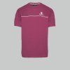 Uomo Aquascutum | T-Shirt Aquascutum Active Piping Bordeaux