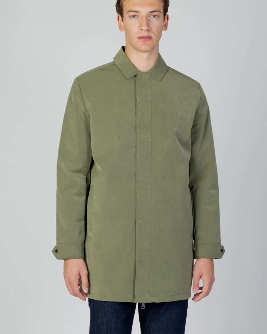 Uomo Aquascutum | Parka Aquascutum Active Trench Verde Oliva