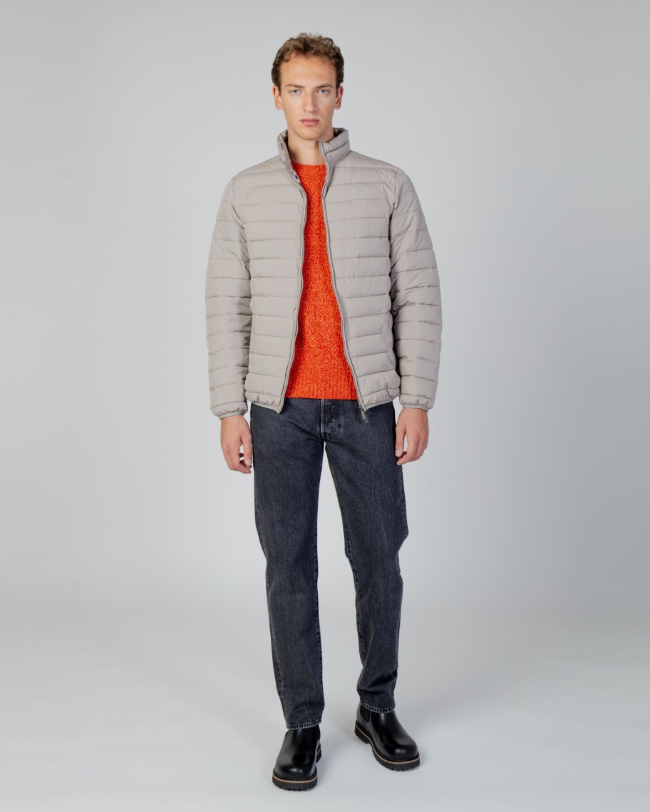 Uomo Aquascutum | Giacchetto Aquascutum Active 100Gr Mock Neck Jacket Grigio