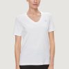 Donna Calvin Klein | T-Shirt Calvin Klein Embro Badge V-Nec Bianco