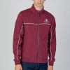 Uomo Aquascutum | Felpa Senza Cappuccio Aquascutum Active Piping Mock Neck Fleece Bordeaux