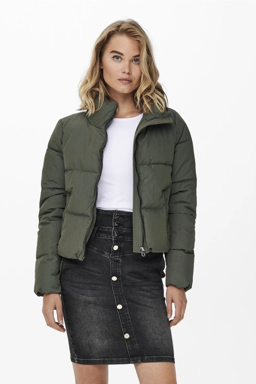 Donna Only | Piumino Only Onldolly Short Puffer Jacket Otw Noos Verde Oliva