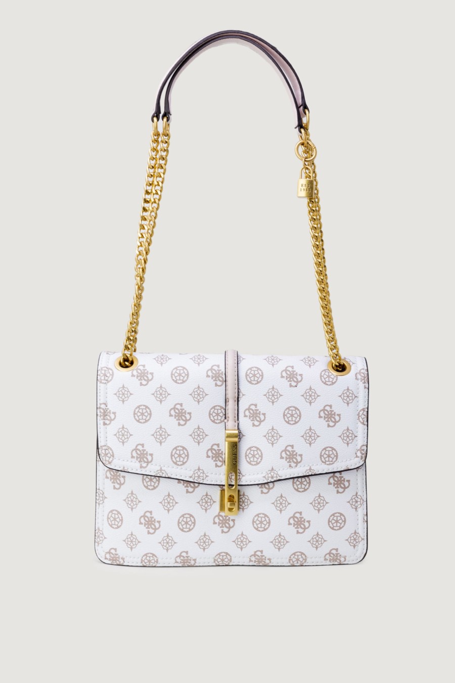 Donna Guess | Borsa Guess James Logo Girlfriend Bianco