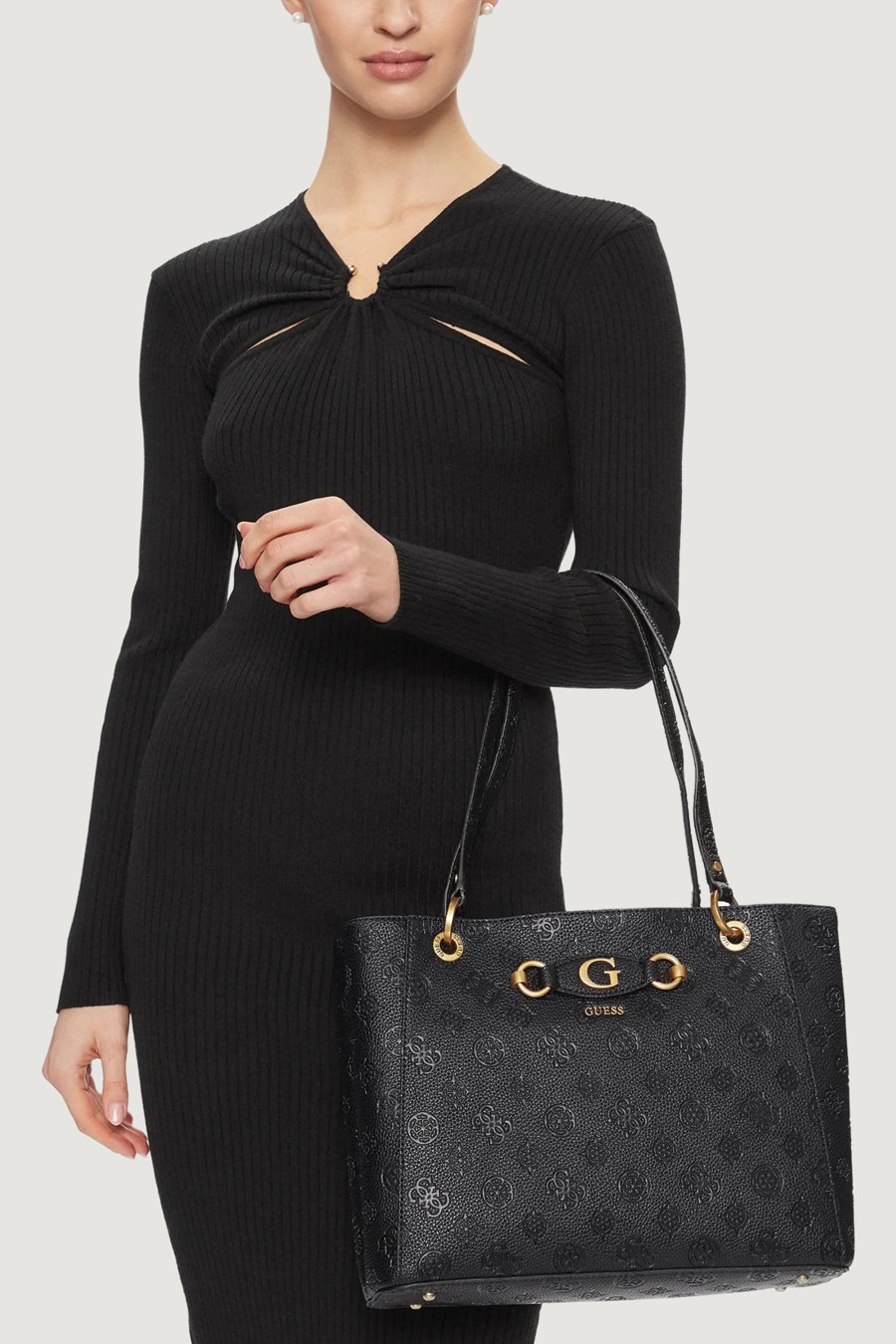 Donna Guess | Borsa Guess Izzy Peony Noel Tote Nero