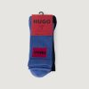 Uomo Hugo | Calzini Corti Hugo 2P Qs Rib Lab Col Cc 10258034 01 Blu