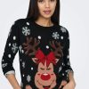 Donna Jacqueline de Yong | Maglione Jacqueline De Yong Jdylucia L/S X-Mas Jacquard Pullover Knt Nero