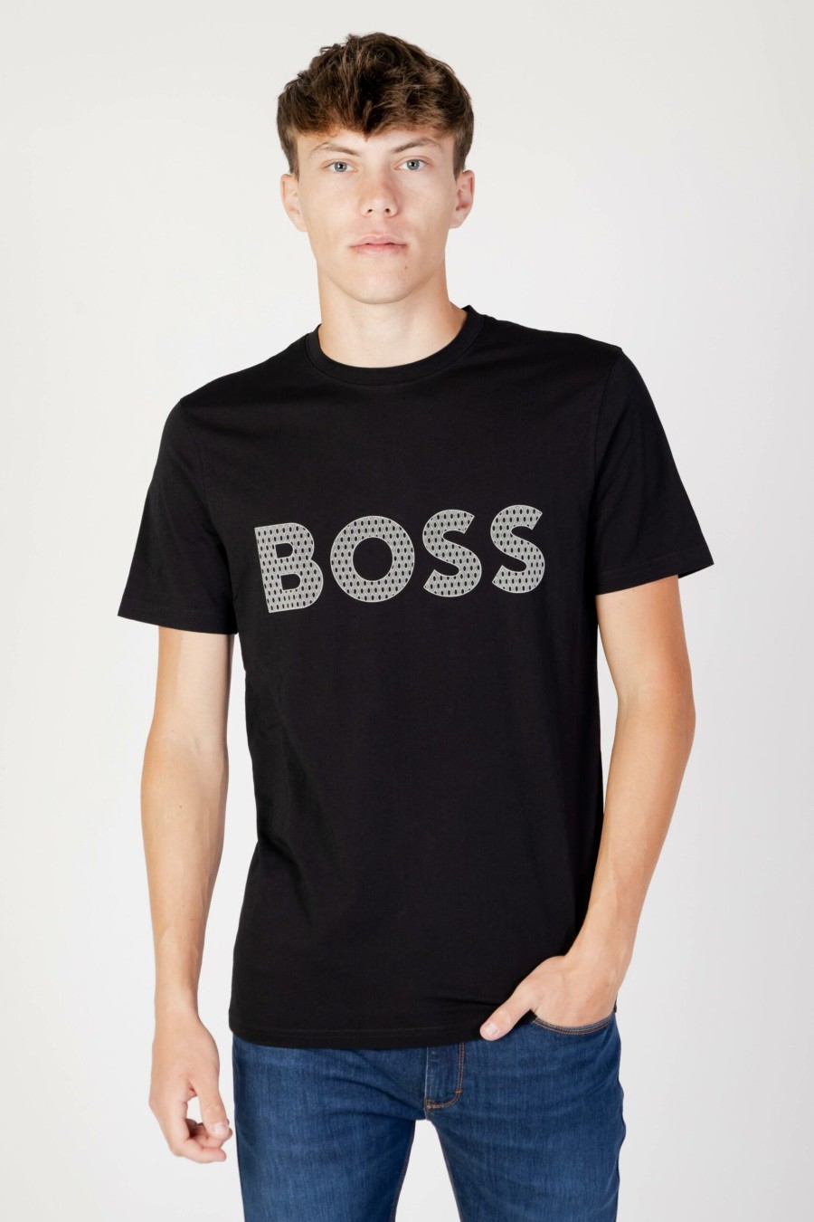 Uomo Boss | T-Shirt Boss Teebossrete Nero