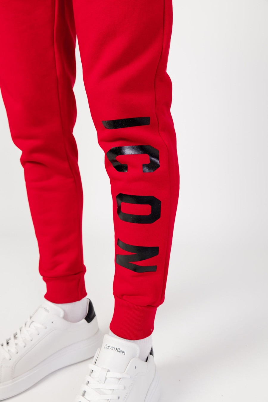 Uomo Icon | Pantaloni Sportivi Icon Logo Rosso