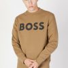 Uomo Boss | Felpa Senza Cappuccio Boss We Basic Crew Marrone