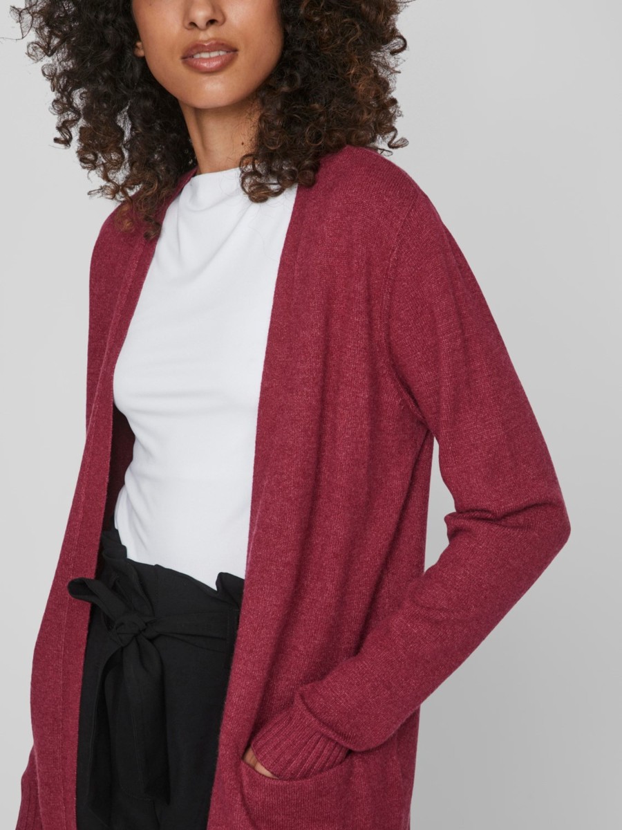 Donna Vila Clothes | Cardigan Vila Clothes Viril Open L/S Knit Noos Magenta