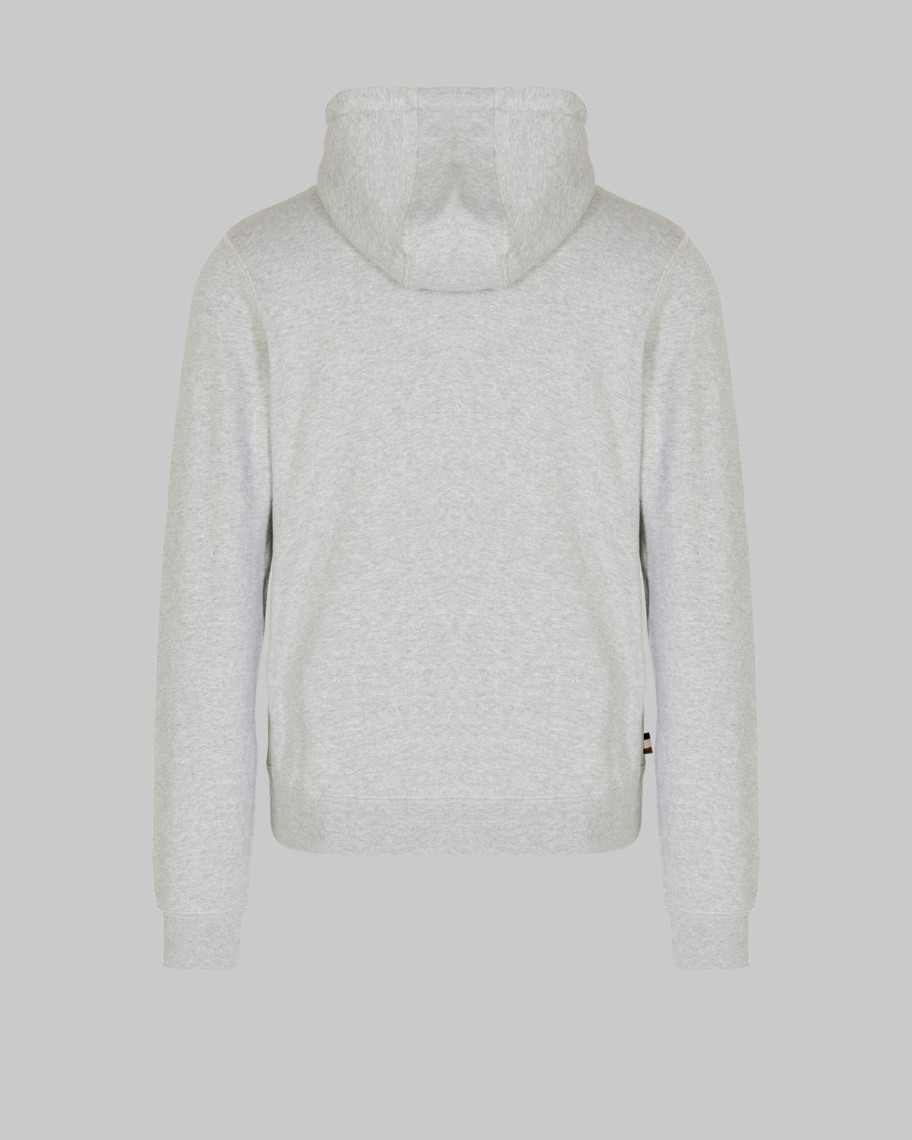 Uomo Aquascutum | Felpa Con Cappuccio Aquascutum Active Small Logo Hoodie Fleece Grigio Scuro