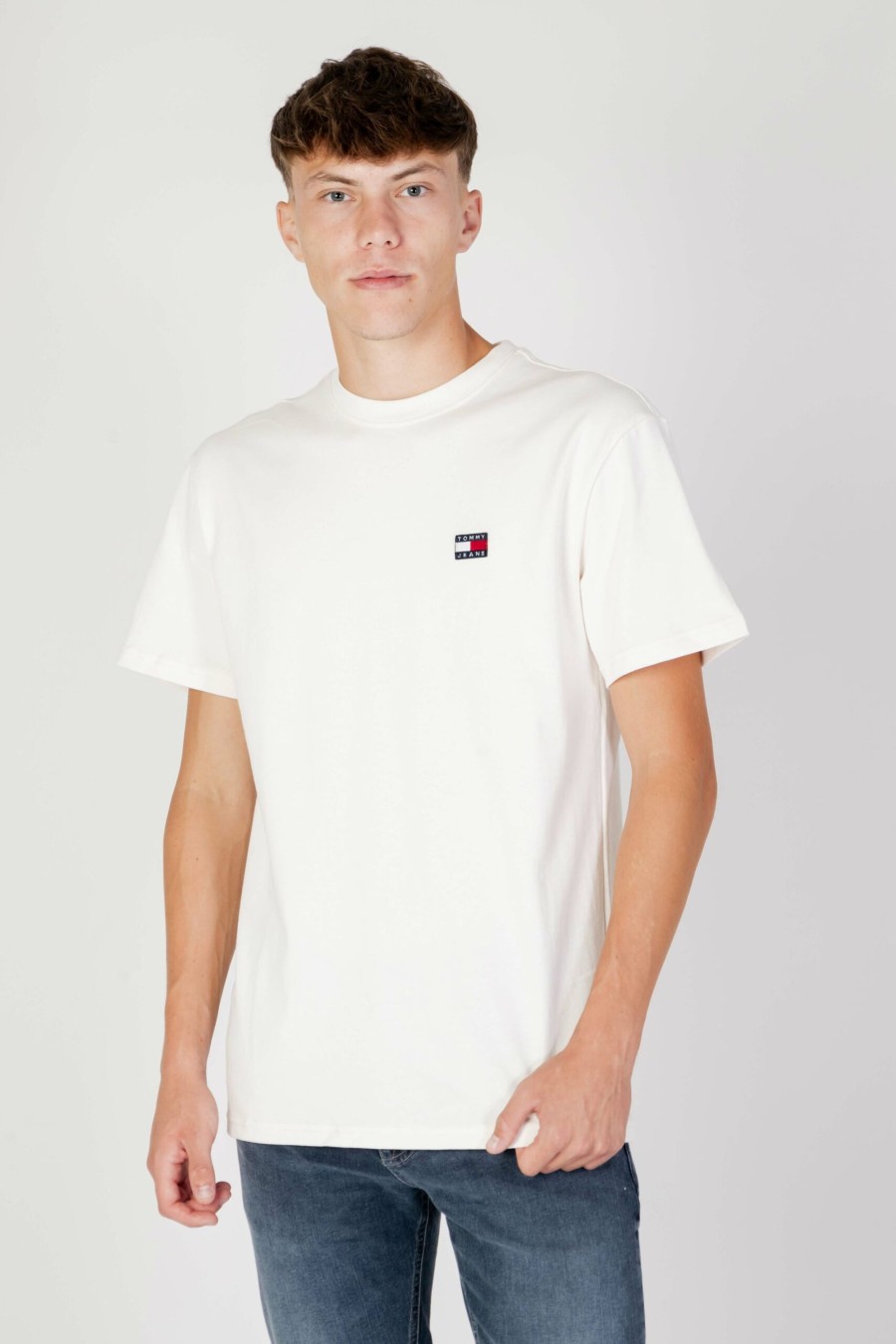 Uomo Tommy Hilfiger | T-Shirt Tommy Hilfiger Tjm Clsc Tommy Xs Ba Panna