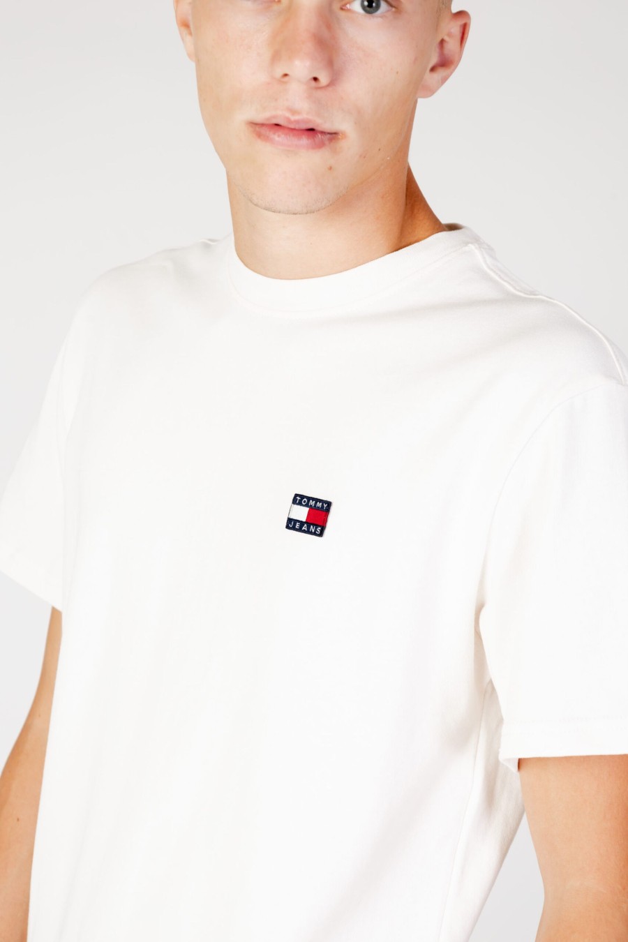 Uomo Tommy Hilfiger | T-Shirt Tommy Hilfiger Tjm Clsc Tommy Xs Ba Panna