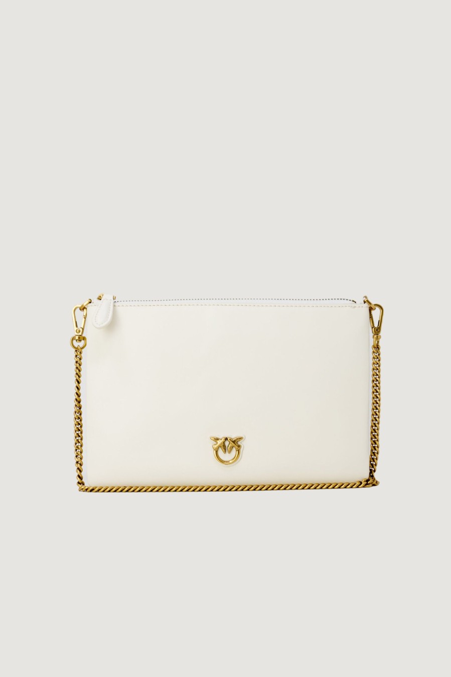 Donna Pinko | Pochette Pinko Flat Classic Vitello Seta Panna