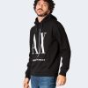 Uomo Armani Exchange | Felpa Con Cappuccio Armani Exchange Sweatshirt Nero