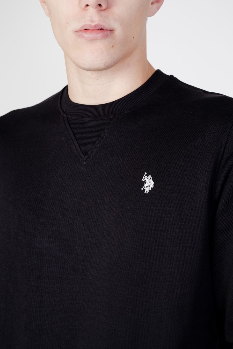 Uomo U.S. Polo Assn. | Felpa Senza Cappuccio U.S. Polo Assn. Max Eh33 Nero