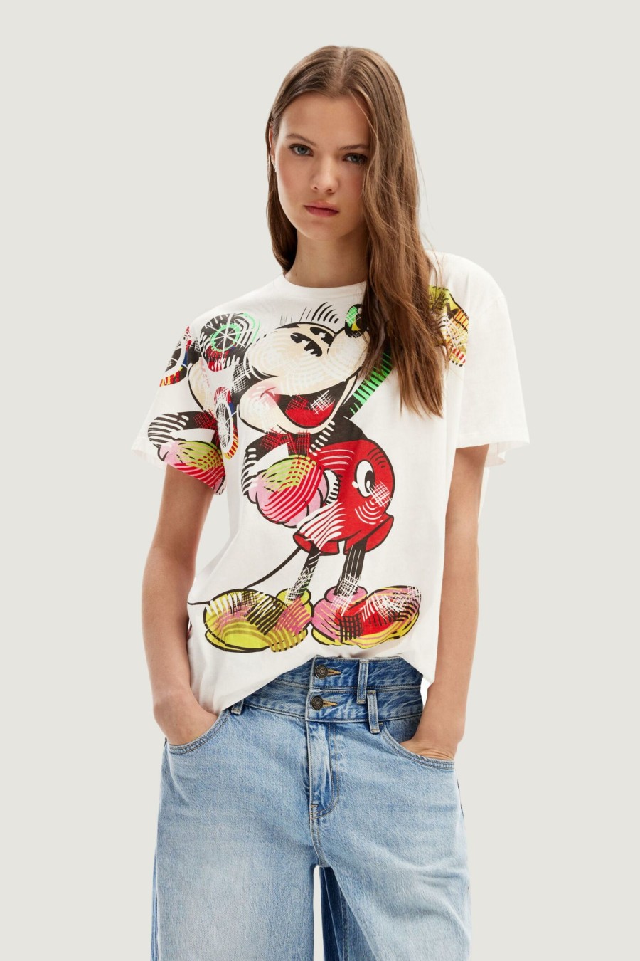 Donna Desigual | T-Shirt Desigual Mickey Lacroix Bianco