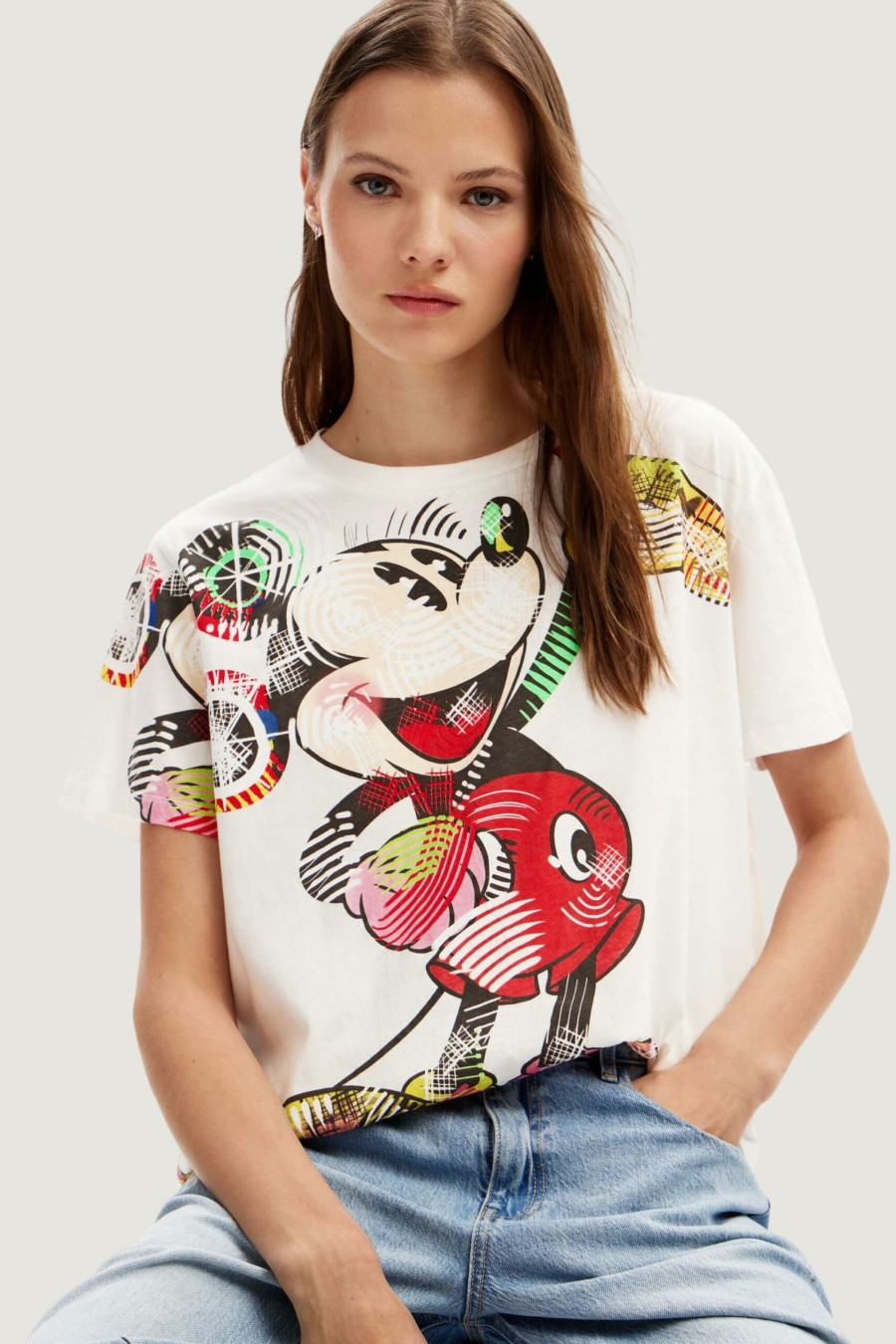 Donna Desigual | T-Shirt Desigual Mickey Lacroix Bianco