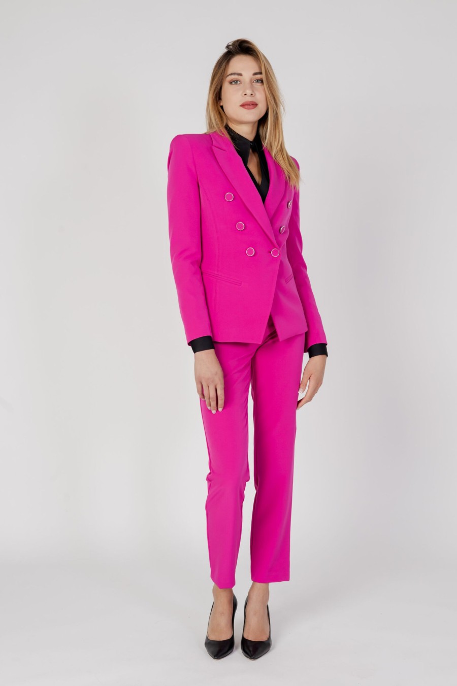 Donna Silence | Pantaloni A Sigaretta Silence Basic Cassiopea Fuxia