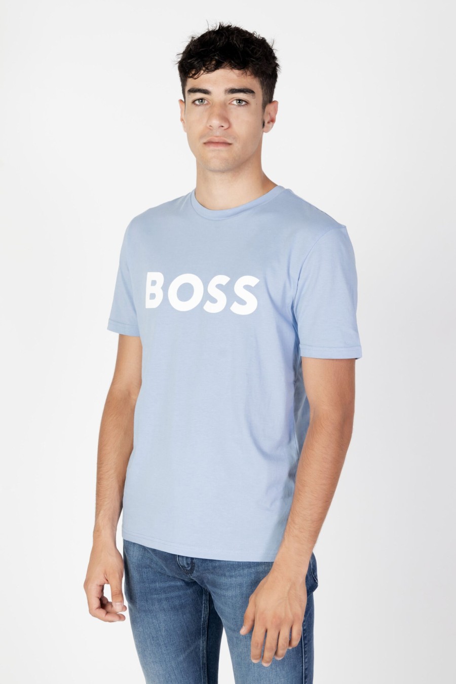 Uomo Boss | T-Shirt Boss Thinking 1 Celeste