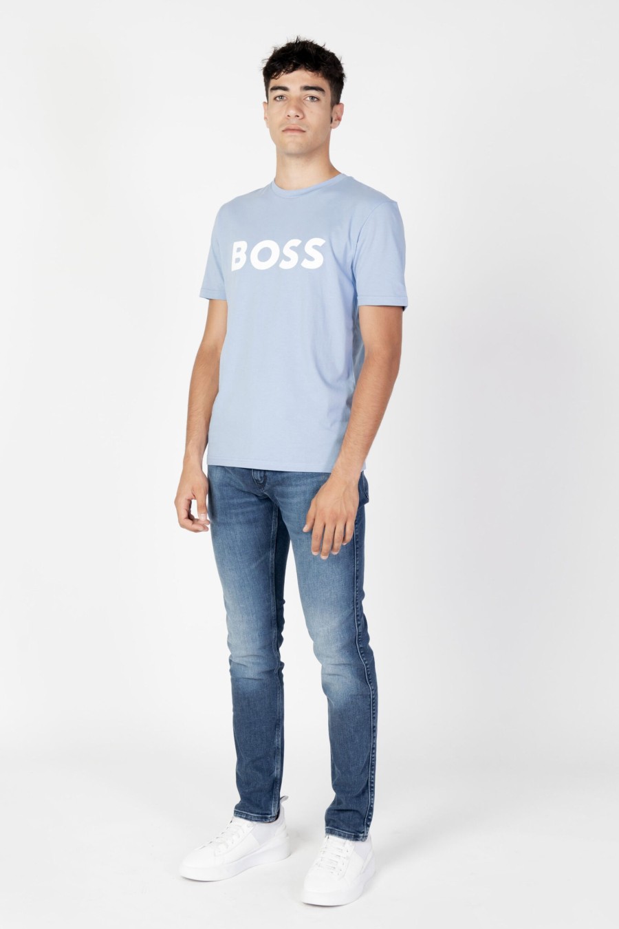 Uomo Boss | T-Shirt Boss Thinking 1 Celeste