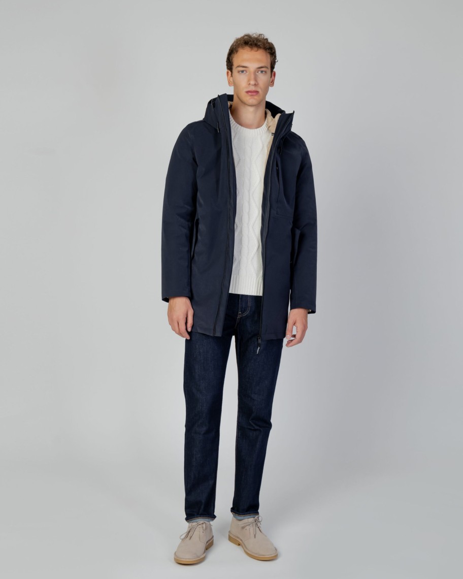 Uomo Aquascutum | Parka Aquascutum Active 3-Way Parka Blu