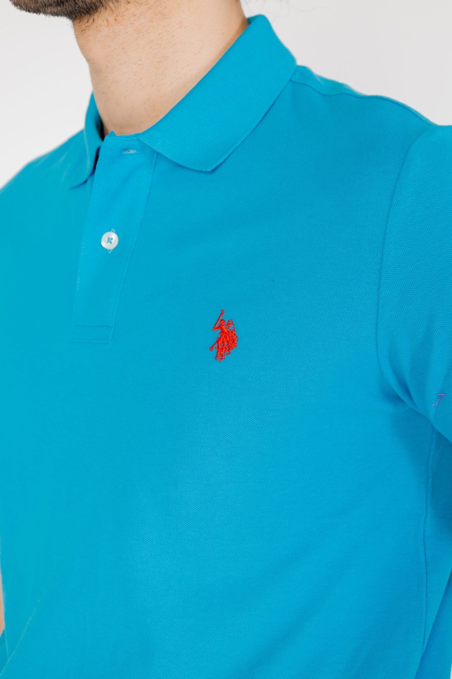 Uomo U.S. Polo Assn. | Polo Manica Corta U.S. Polo Assn. King Celeste