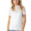 Donna Vila Clothes | T-Shirt Vila Clothes Vistasia S/S Lace Panna