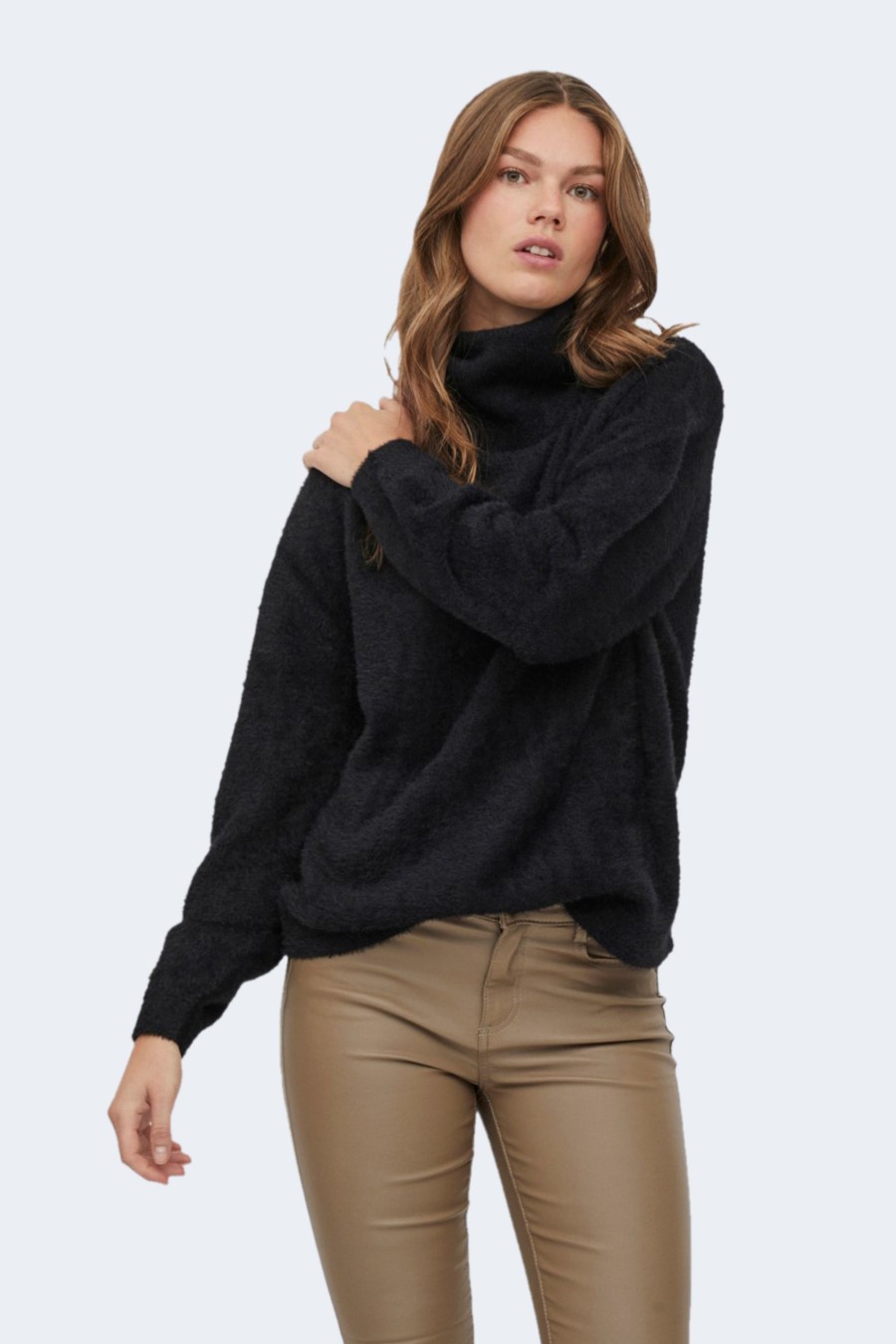 Donna Vila Clothes | Maglione Vila Clothes Vilajuli Rollneckl/S Knit - Noos Nero