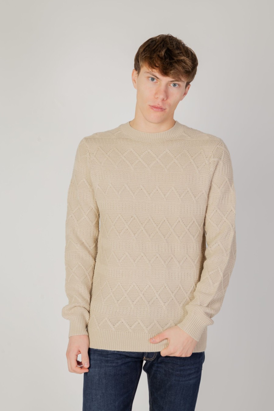 Uomo Only & Sons | Maglione Only & Sons Onswade Reg 5 Struc Crew Neck Knit Beige