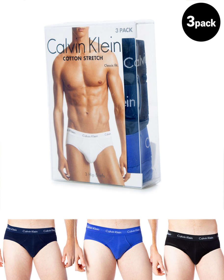 Uomo Calvin Klein | Slip Calvin Klein Underwear 3 Hip Brief Azzurro