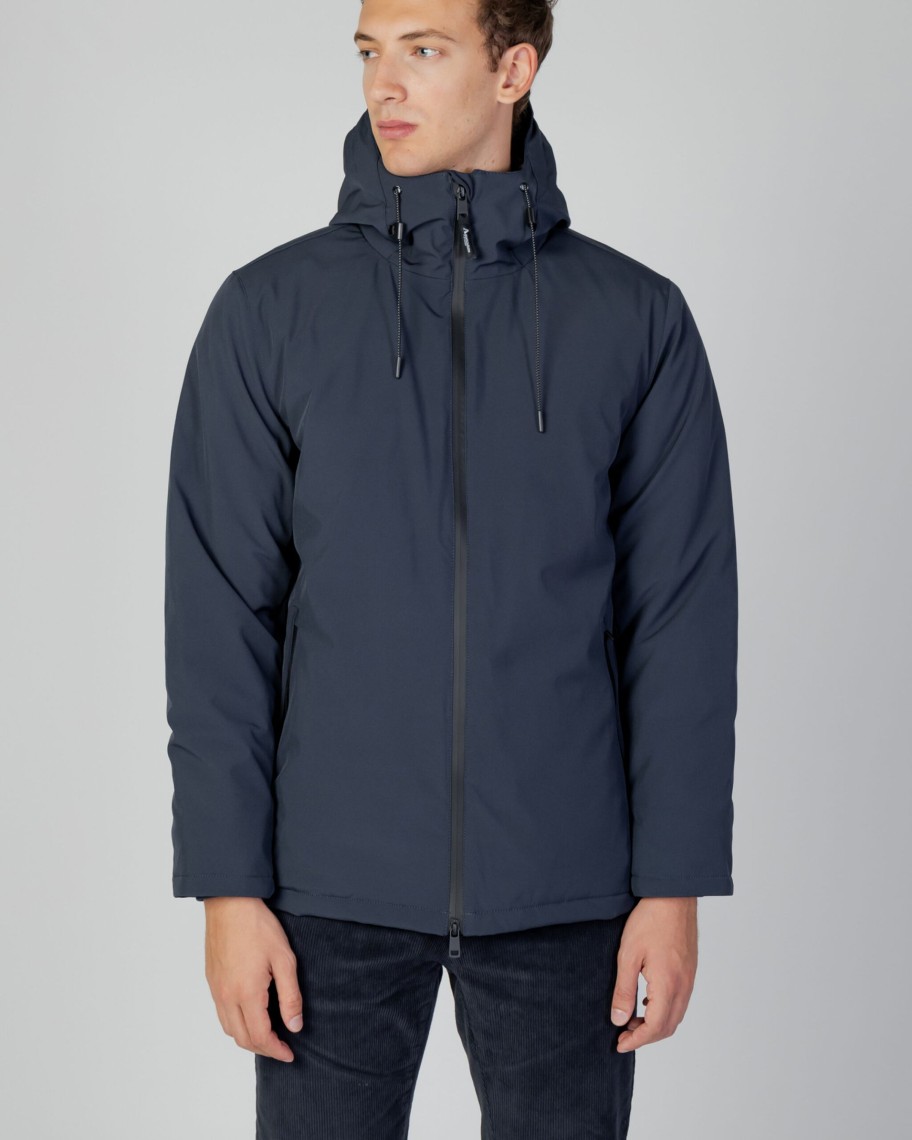 Uomo Aquascutum | Parka Aquascutum Active Shell Mid Parka Blu