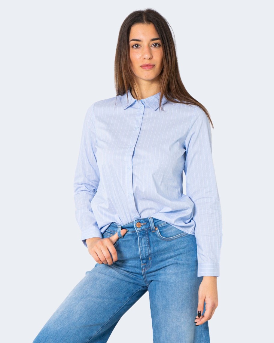 Donna Jacqueline de Yong | Camicia Manica Lunga Jacqueline De Yong Jdymio L/S Wvn Noos Celeste