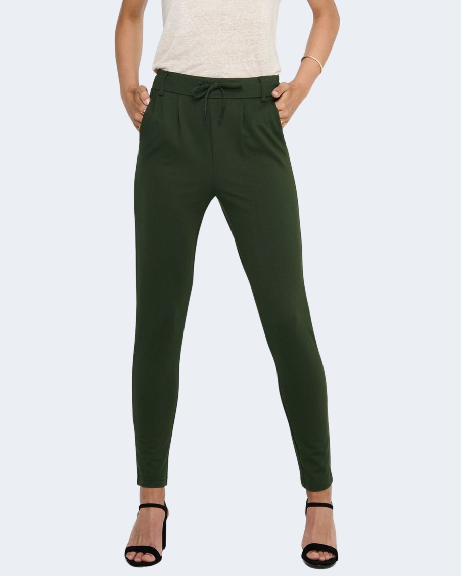 Donna Only | Pantaloni Only Onlpoptrash Life Easy Col Noos Verde Scuro