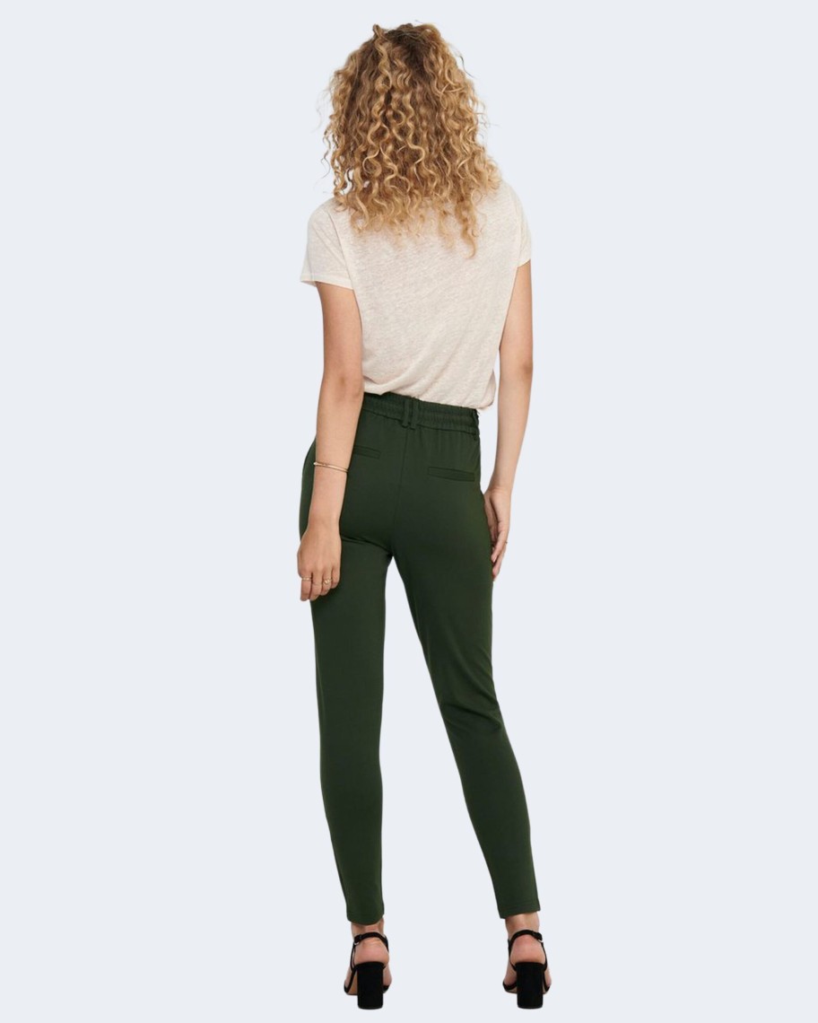 Donna Only | Pantaloni Only Onlpoptrash Life Easy Col Noos Verde Scuro