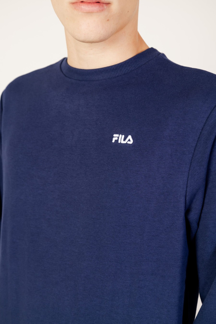 Uomo Fila | Felpa Senza Cappuccio Fila Brustem Crew Sweat Blu