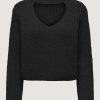 Donna Only | Maglione Only Onlhenrietta Ls Life Peek A O-Neck Knt Nero