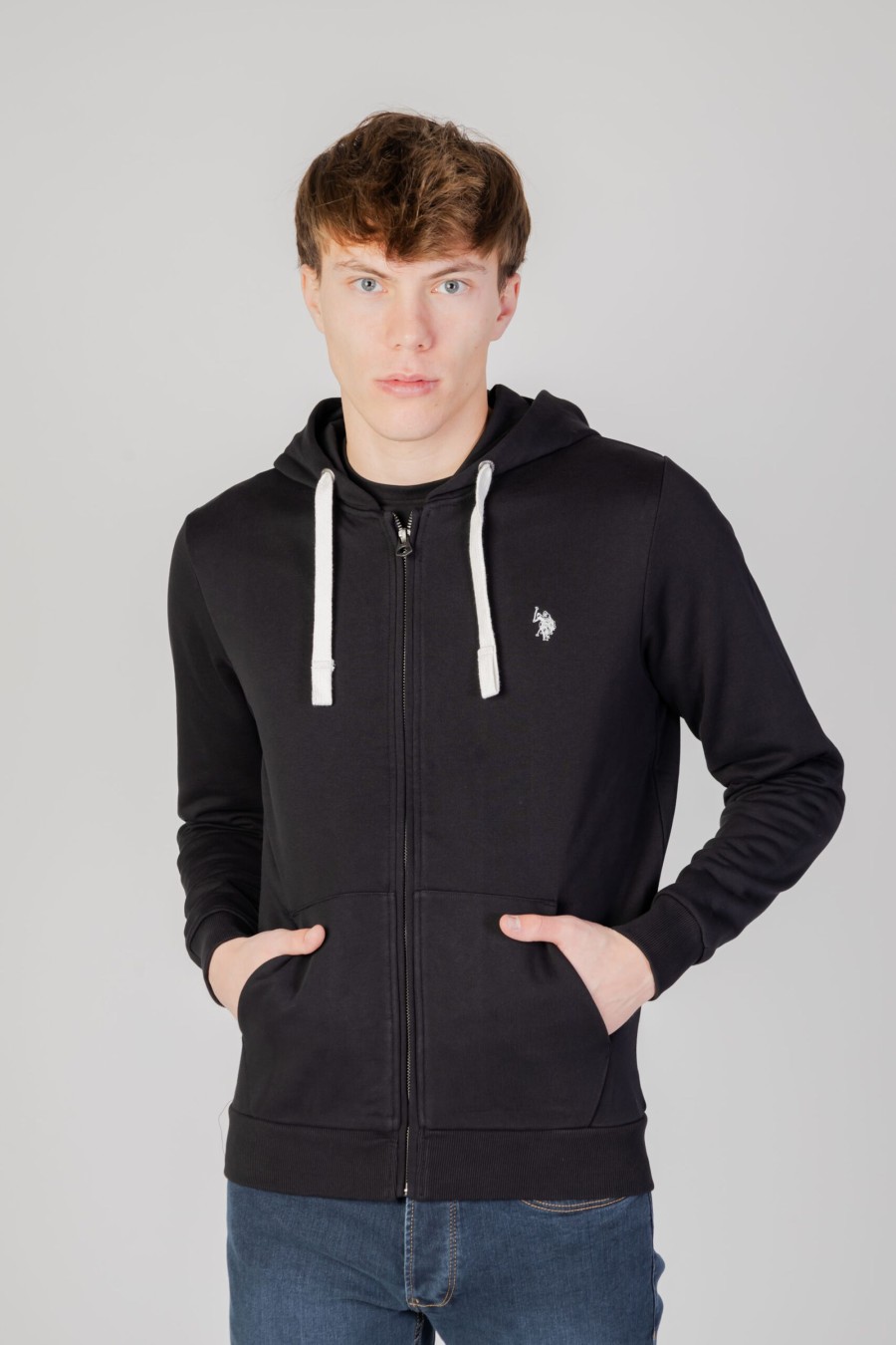 Uomo U.S. Polo Assn. | Felpa Con Cappuccio U.S. Polo Assn. Luke Eh33 Nero