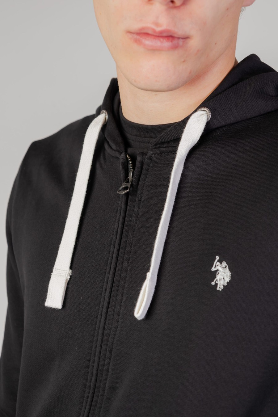 Uomo U.S. Polo Assn. | Felpa Con Cappuccio U.S. Polo Assn. Luke Eh33 Nero