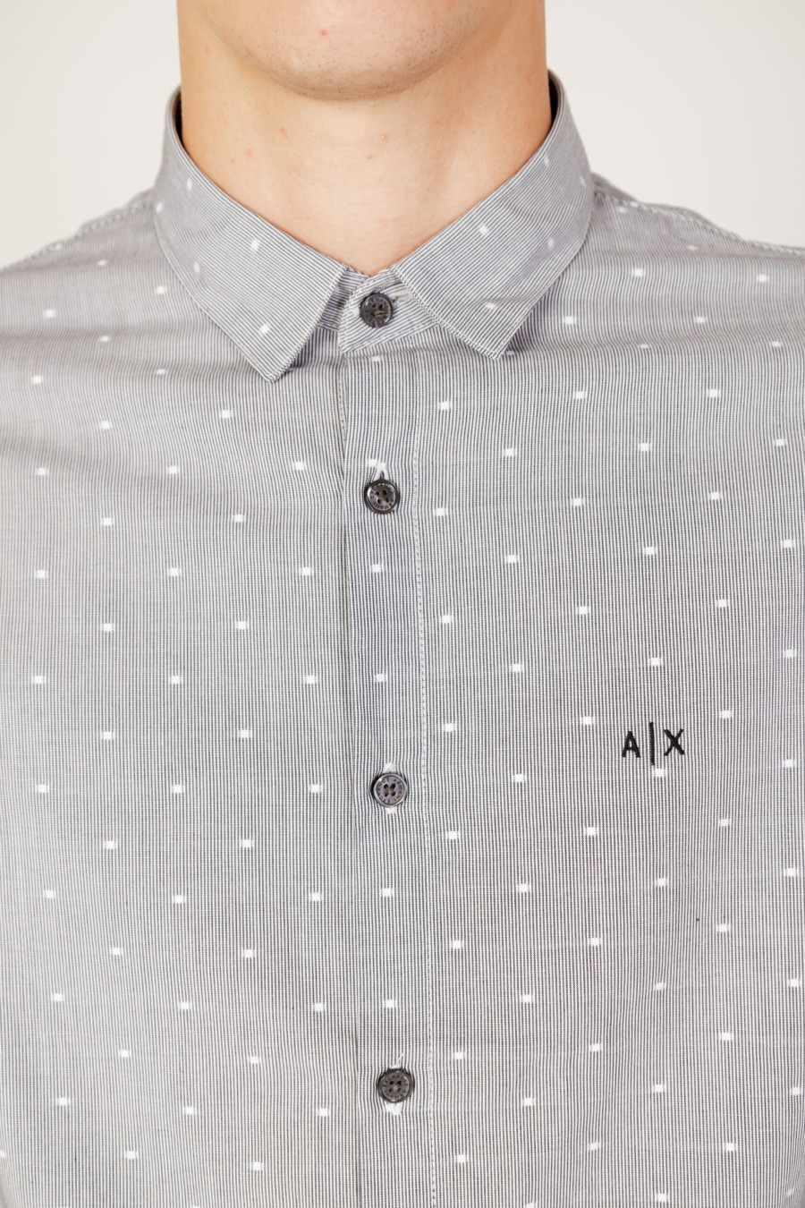 Uomo Armani Exchange | Camicia Manica Lunga Armani Exchange Nero