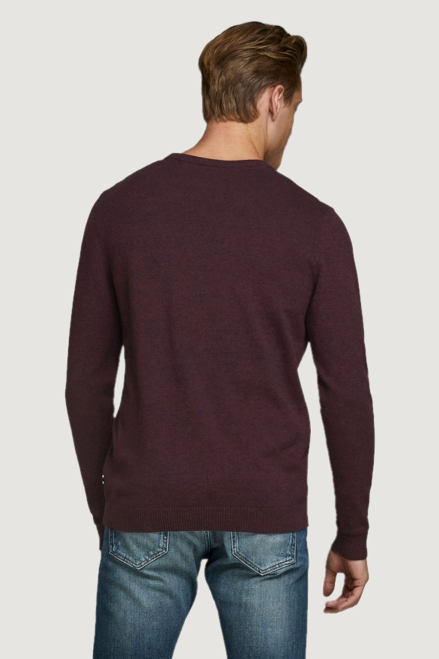 Uomo Jack Jones | Maglia Jack Jones Jjebasic Knit Crew Neck Noos Vinaccia