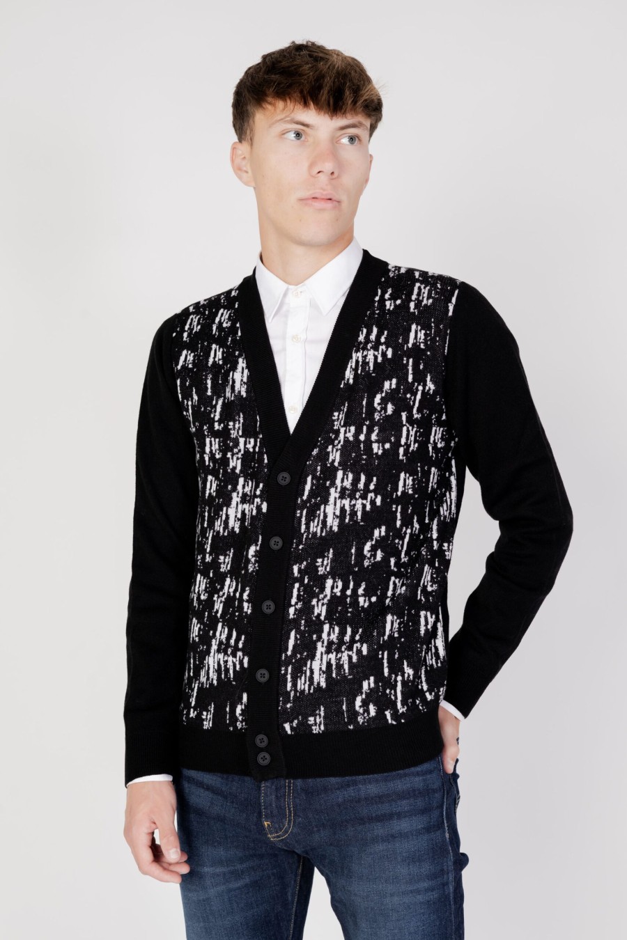 Uomo Antony Morato | Cardigan Antony Morato Regular Fit In Filato Nero