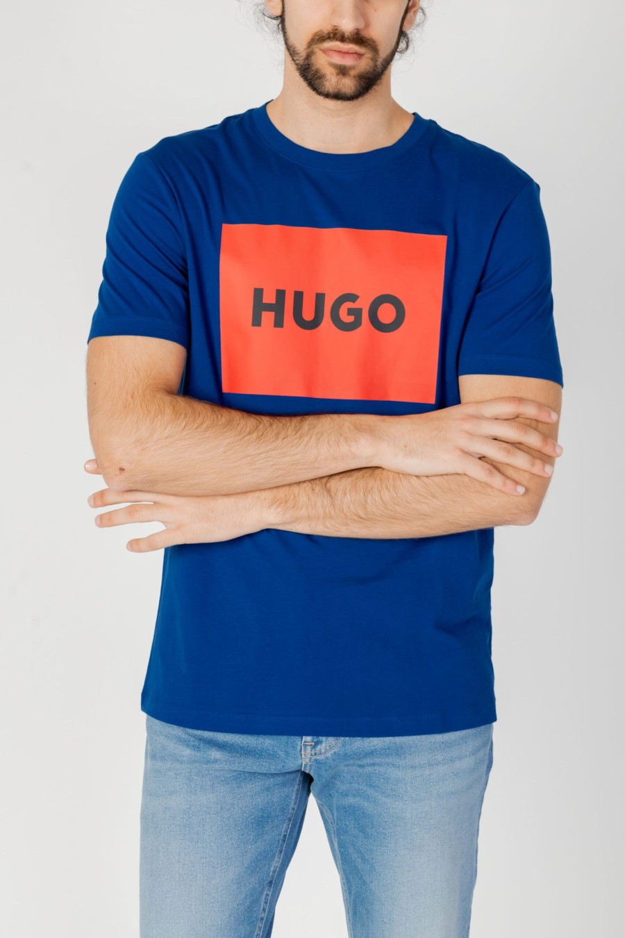 Uomo Hugo | T-Shirt Hugo Jersey Dulive222 Blu