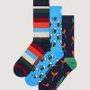 Uomo Happy Socks | Calzini Corti Happy Socks 3-Pack Wurst And Beer Blu